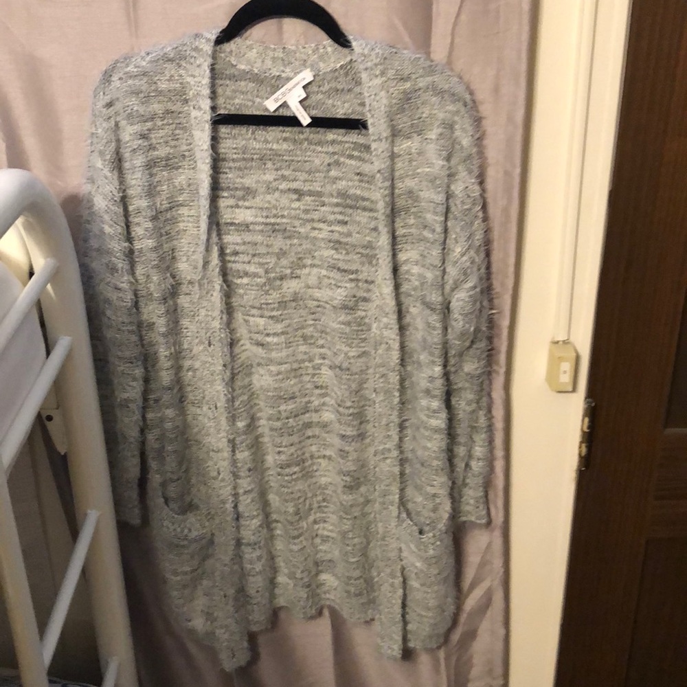 BCBG Fuzzy Long Cardigan Sweater